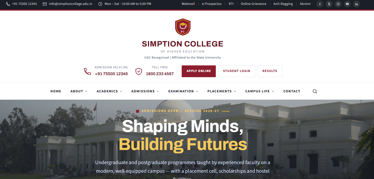 College Website Demo 2 template — demo 2 screenshot