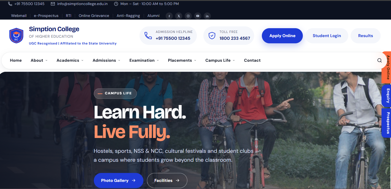 College Website Demo 3 template — demo 3 screenshot