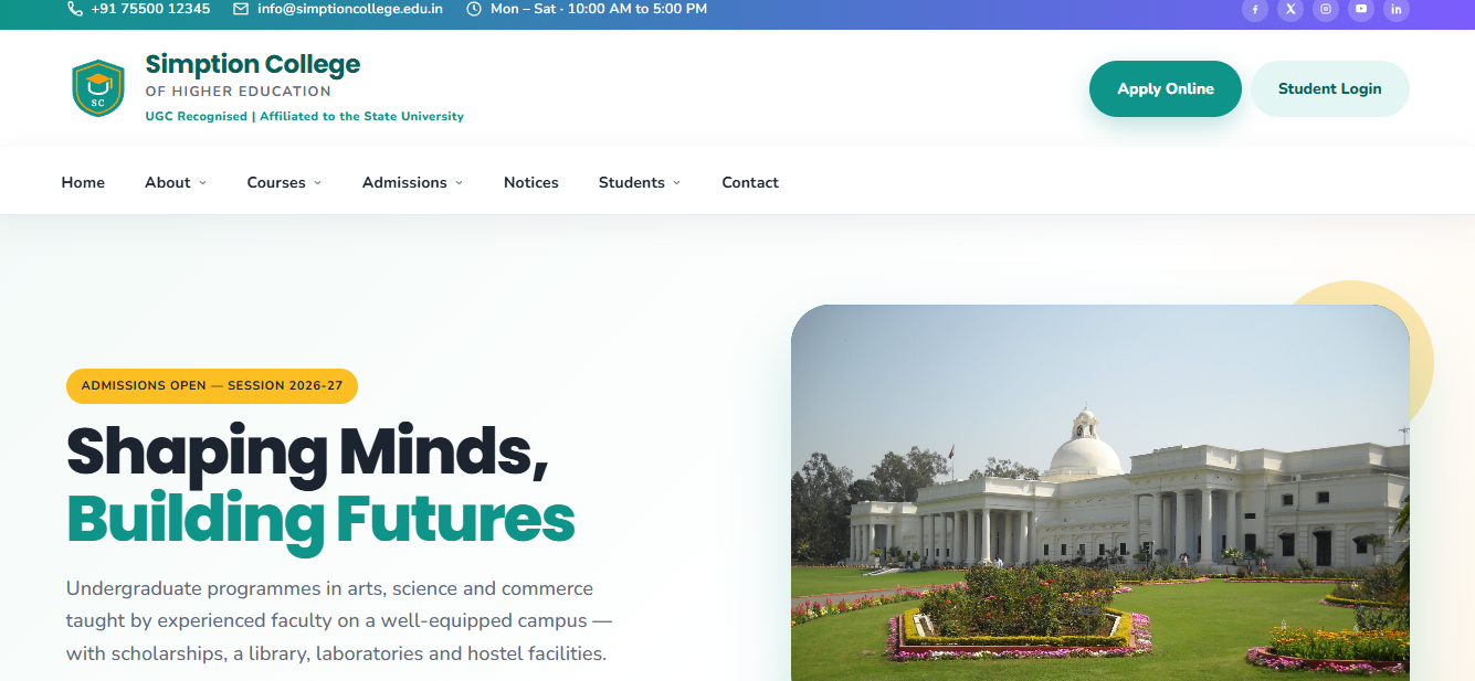 College Website Demo 4 template — demo 4 screenshot