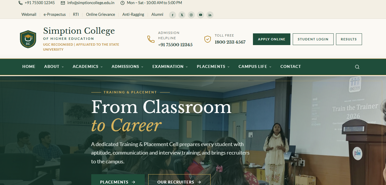 College Website Demo 6 template — demo 6 screenshot