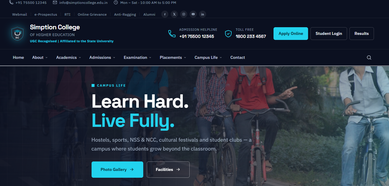 College Website Demo 7 template — demo 7 screenshot