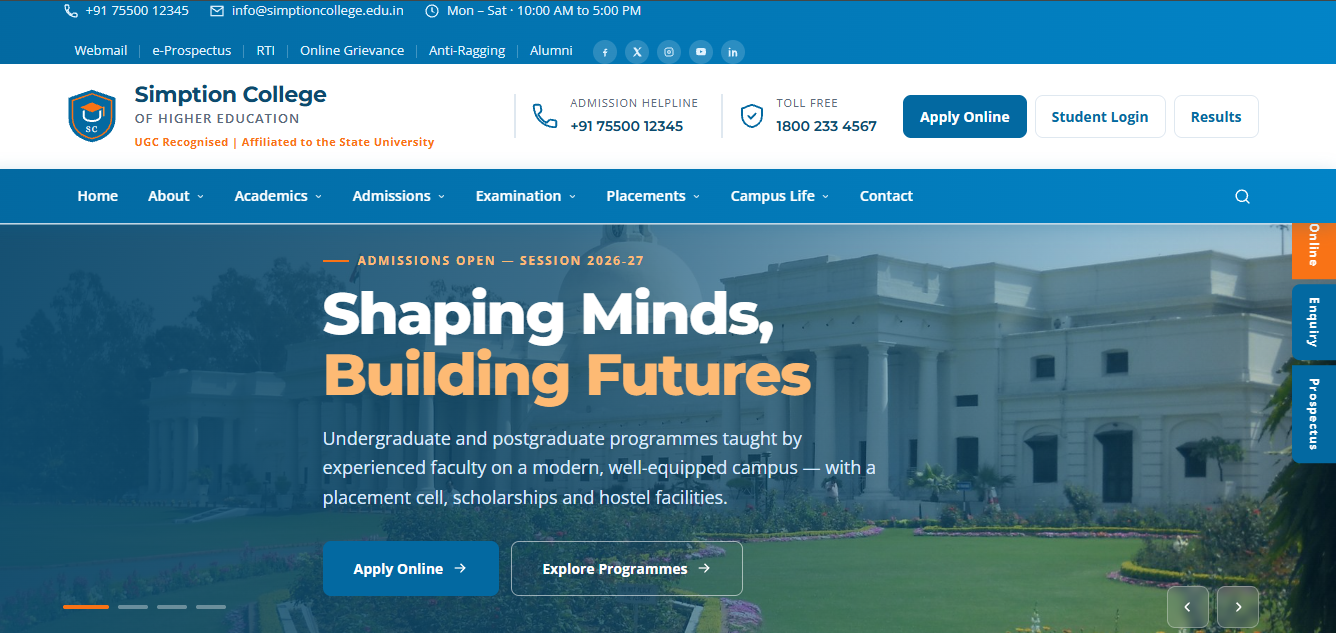 College Website Demo 8 template — demo 8 screenshot